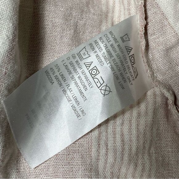 Girl With Curves Linen Blend Striped Casual Beachy Midi Dress Women's Size 1XP - Picture 3 of 16